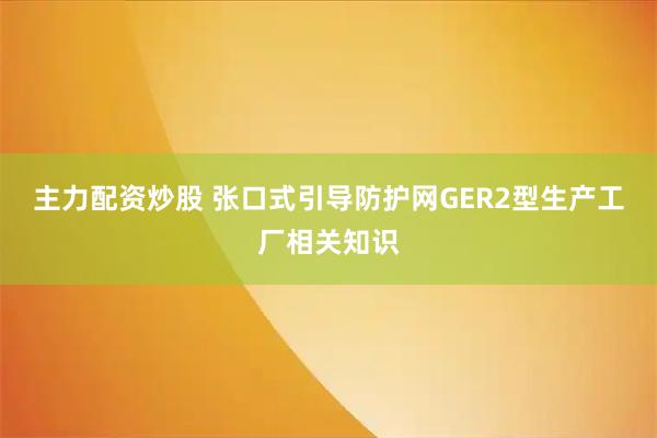 主力配资炒股 张口式引导防护网GER2型生产工厂相关知识